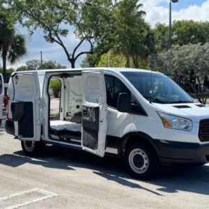 Horizontal photograph of a 2016FordTransit 150 VanLow Roof w/60/40 Side Door w/RWB Van 3D