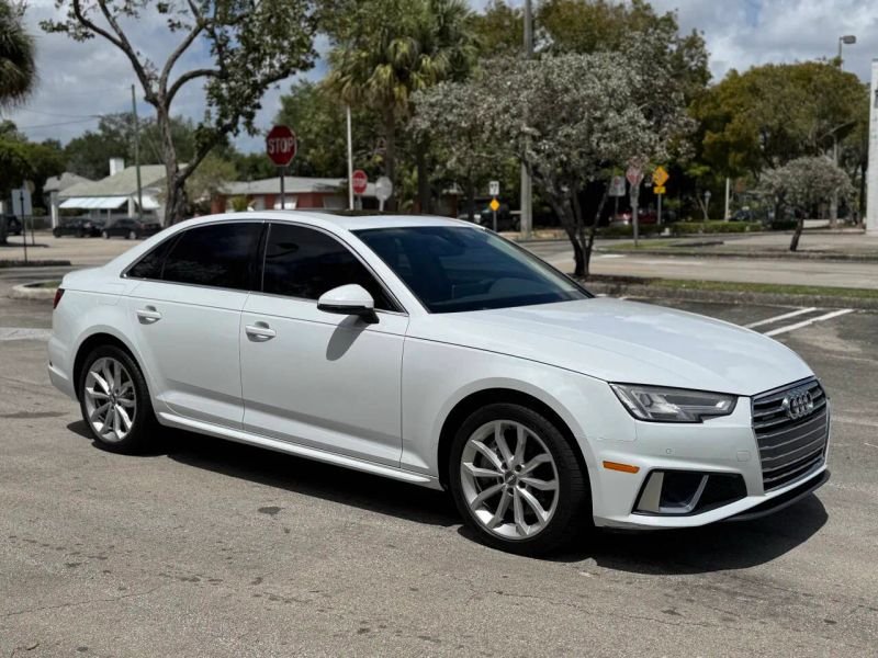 Horizontal photograph of a 2019AudiA4Premium Plus Sedan 4D