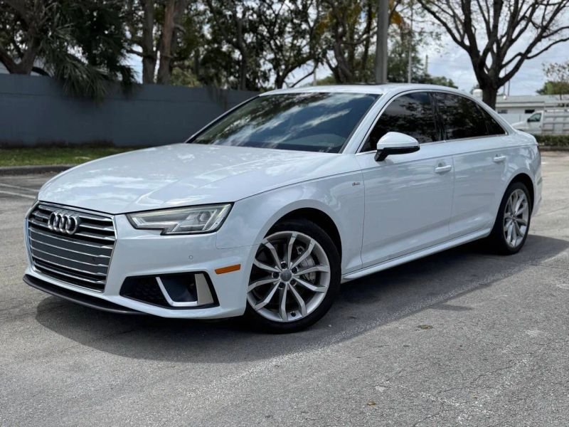Horizontal photograph of a 2019AudiA4Premium Plus Sedan 4D