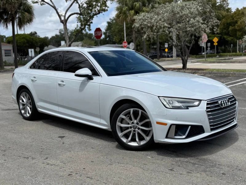 Horizontal photograph of a 2019AudiA4Premium Plus Sedan 4D