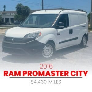 Horizontal photograph of a 2016RamProMaster CityTradesman Cargo Van 4D