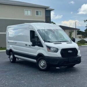 Horizontal photograph of a 2020FordTransit 250 Cargo VanMedium Roof w/LWB Van 3D