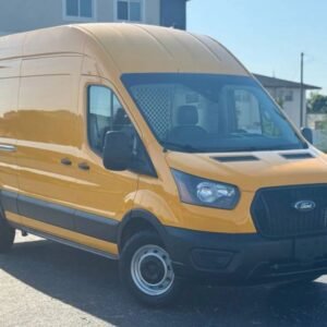 Horizontal photograph of a 2021FordTransit 250 Cargo VanHigh Roof Van 3D