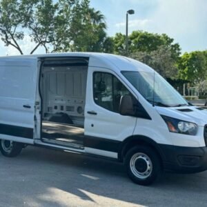 Horizontal photograph of a 2021FordTransit 250 Cargo VanMedium Roof w/LWB Van 3D