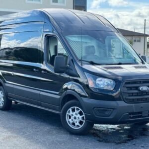 Horizontal photograph of a 2020FordTransit 250 Cargo VanExtended Length High Roof Van 3D