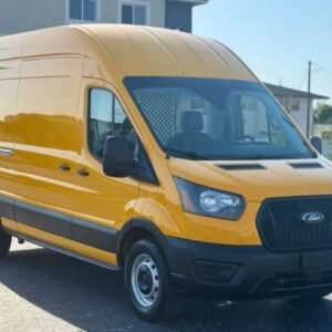 Horizontal photograph of a 2021FordTransit 250 Cargo VanHigh Roof Van 3D
