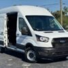 Horizontal photograph of a 2021FordTransit 250 Cargo VanHigh Roof Van 3D