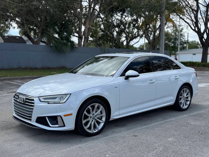Horizontal photograph of a 2019AudiA4Premium Plus Sedan 4D