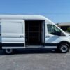 Horizontal photograph of a 2021FordTransit 250 Cargo VanHigh Roof Van 3D