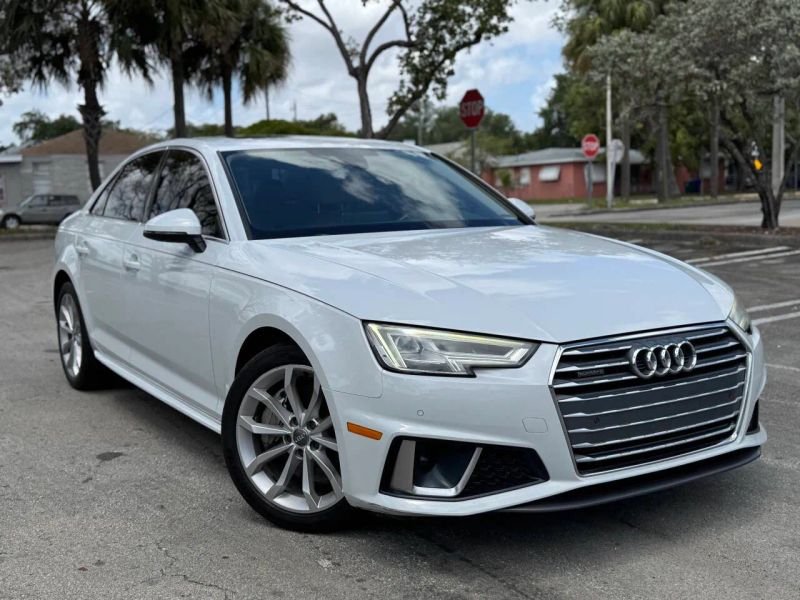 Horizontal photograph of a 2019AudiA4Premium Plus Sedan 4D
