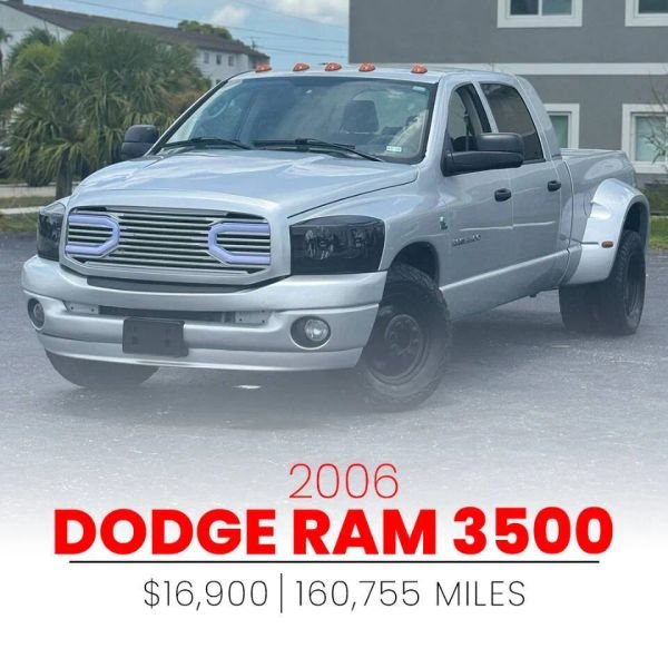 Horizontal photograph of a 2006DodgeRam 3500 Mega CabSLT Pickup 4D 6 1/4 ft