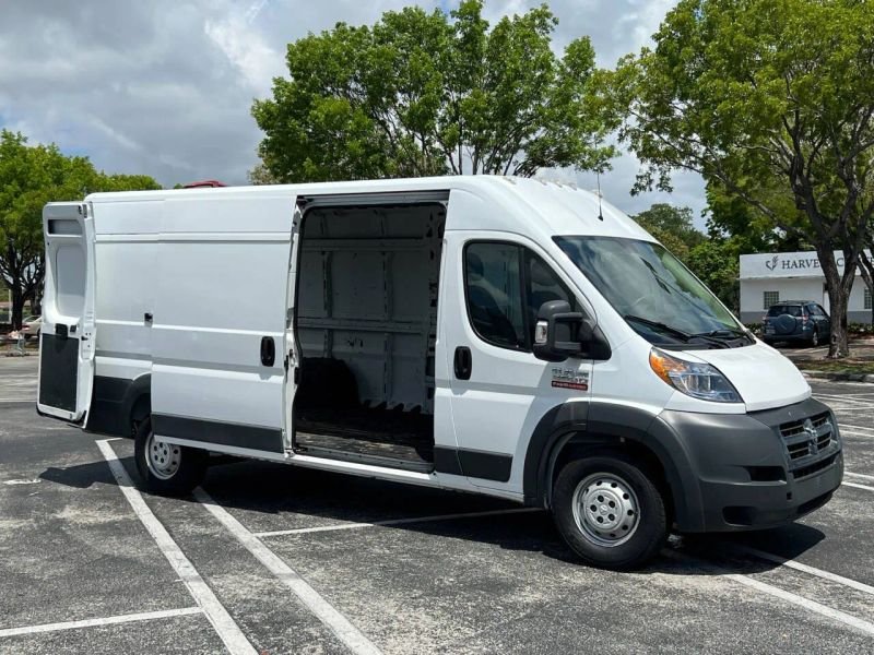 Horizontal photograph of a 2018RamProMaster Cargo Van3500 High Roof Extended Van 3D