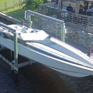 Horizontal photograph of a 1989FOUNTAIN35 LIGHTNING Off Shore