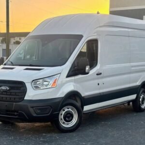 Horizontal photograph of a 2021FordTransit 250 Cargo VanHigh Roof Extended Length Van 3D