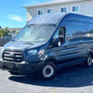 Horizontal photograph of a 2020FordTransit 250 Cargo VanExtended Length High Roof Van 3D