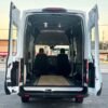 Horizontal photograph of a 2021FordTransit 250 Cargo VanHigh Roof Extended Length Van 3D