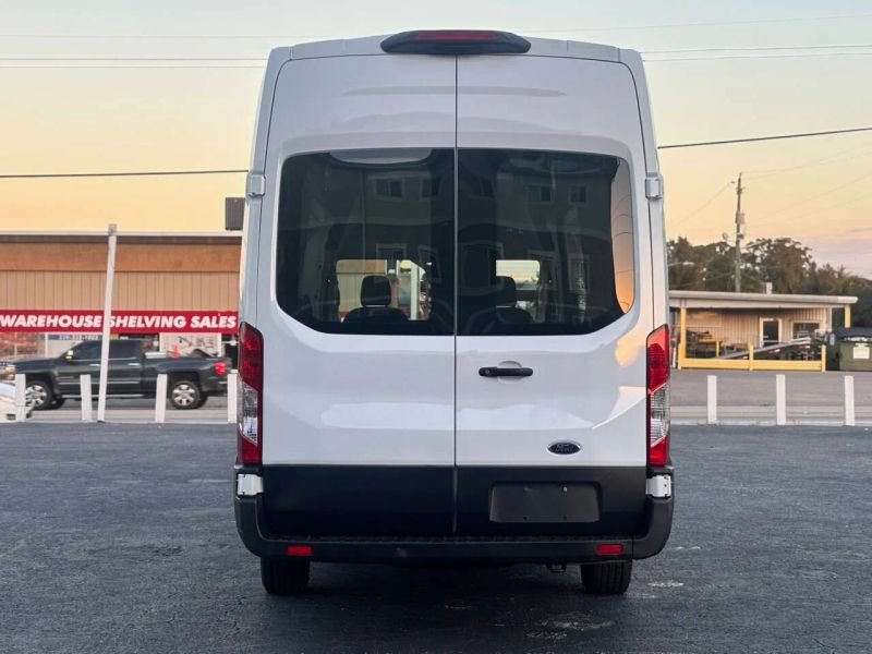 Horizontal photograph of a 2021FordTransit 250 Cargo VanHigh Roof Extended Length Van 3D