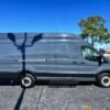 Horizontal photograph of a 2020FordTransit 250 Cargo VanExtended Length High Roof Van 3D