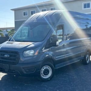 Horizontal photograph of a 2020FordTransit 250 Cargo VanExtended Length High Roof Van 3D
