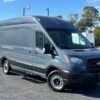 Horizontal photograph of a 2020FordTransit 250 Cargo VanExtended Length High Roof Van 3D