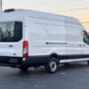 Horizontal photograph of a 2021FordTransit 250 Cargo VanHigh Roof Extended Length Van 3D