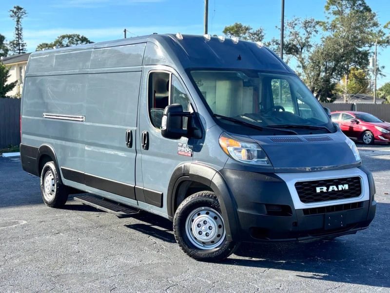 Horizontal photograph of a 2020RamProMaster Cargo Van3500 High Roof Extended Van 3D