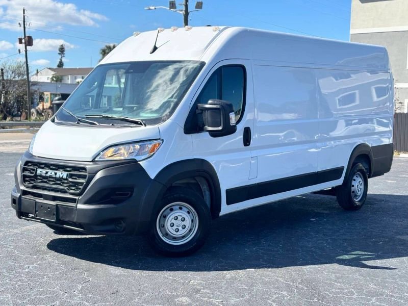 Horizontal photograph of a 2023RamProMaster Cargo Van3500 High Roof Extended Van 3D