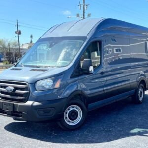 Horizontal photograph of a 2020FordTransit 250 Cargo VanExtended Length High Roof Van 3D