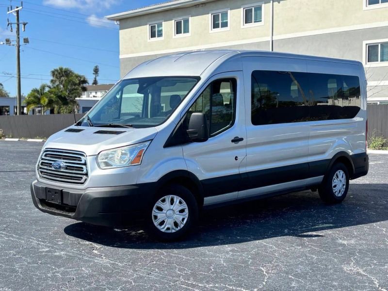 Horizontal photograph of a 2016FordTransit 350 WagonXLT w/Medium Roof w/Sliding Side Door Van 3D