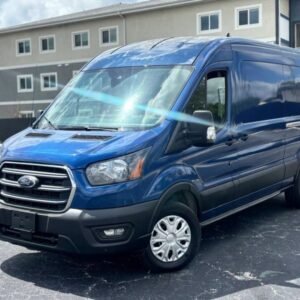 Horizontal photograph of a 2020FordTransit 250 Cargo VanMedium Roof w/LWB Van 3D