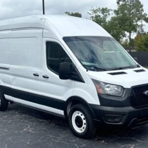 Horizontal photograph of a 2021FordTransit 250 Cargo VanHigh Roof Van 3D
