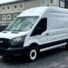 Horizontal photograph of a 2021FordTransit 250 Cargo VanHigh Roof Van 3D