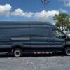 Horizontal photograph of a 2021FordTransit 250 Cargo VanHigh Roof Extended Length Van 3D