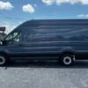 Horizontal photograph of a 2021FordTransit 250 Cargo VanHigh Roof Extended Length Van 3D