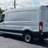 Horizontal photograph of a 2021FordTransit 250 Cargo VanMedium Roof w/LWB Van 3D