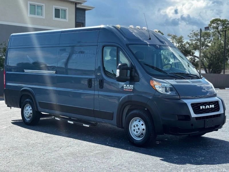 Horizontal photograph of a 2020RamProMaster Cargo Van3500 High Roof Extended Van 3D