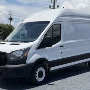 Horizontal photograph of a 2021FordTransit 250 Cargo VanHigh Roof Van 3D