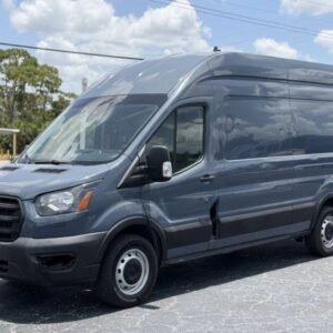 Horizontal photograph of a 2020FordTransit 250 Cargo VanExtended Length High Roof Van 3D