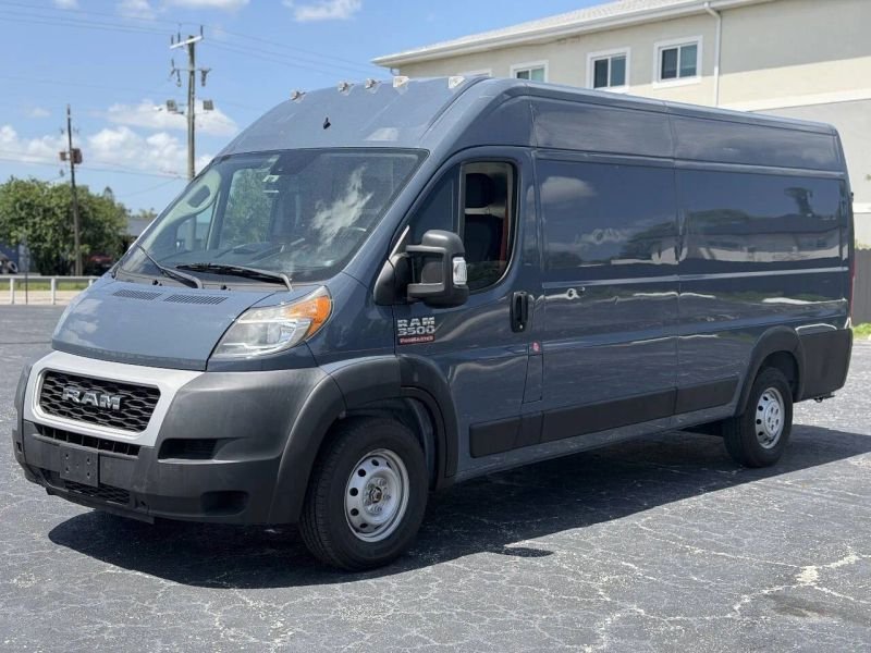 Horizontal photograph of a 2021RamProMaster Cargo Van3500 High Roof Extended Van 3D