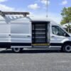 Horizontal photograph of a 2021FordTransit 250 Cargo VanHigh Roof Extended Length Van 3D
