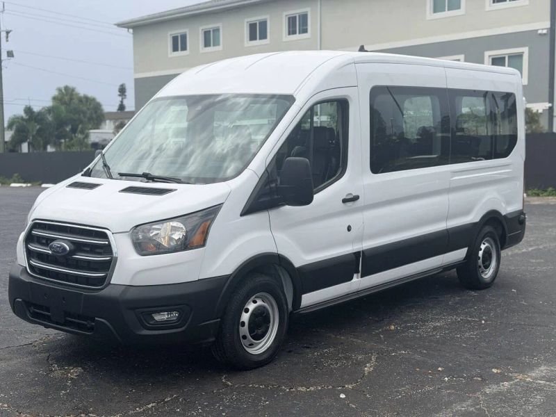 Horizontal photograph of a 2020FordTransit 350 Passenger VanXL w/Medium Roof Van 3D