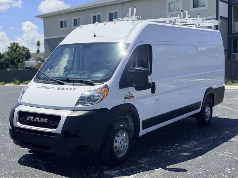 Horizontal photograph of a 2019RamProMaster Cargo Van3500 High Roof Extended Van 3D
